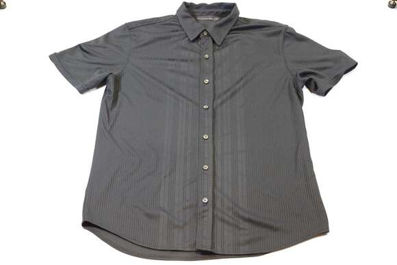 Metropolitan View Other - Metropolitan View Short Sleeve Textured Pinstripe Button Down Shirt